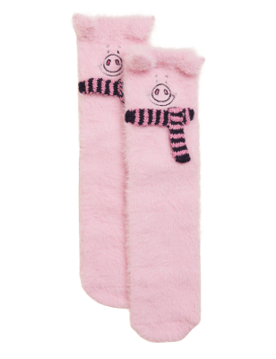 

Womens M&S Collection Hausschuhsocken „Percy Pig™“ - Pink Mix, Pink Mix