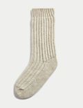 Zachte, thermische, geribbelde sokken van gerecycled materiaal