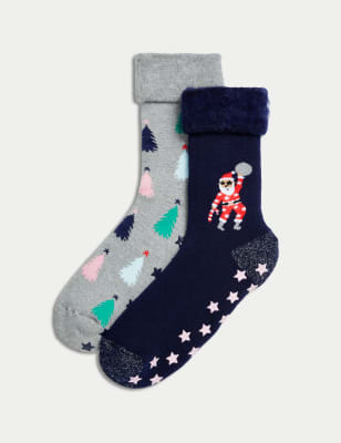 Chaussettes antidérapantes en lot de deux pour fille - Mode