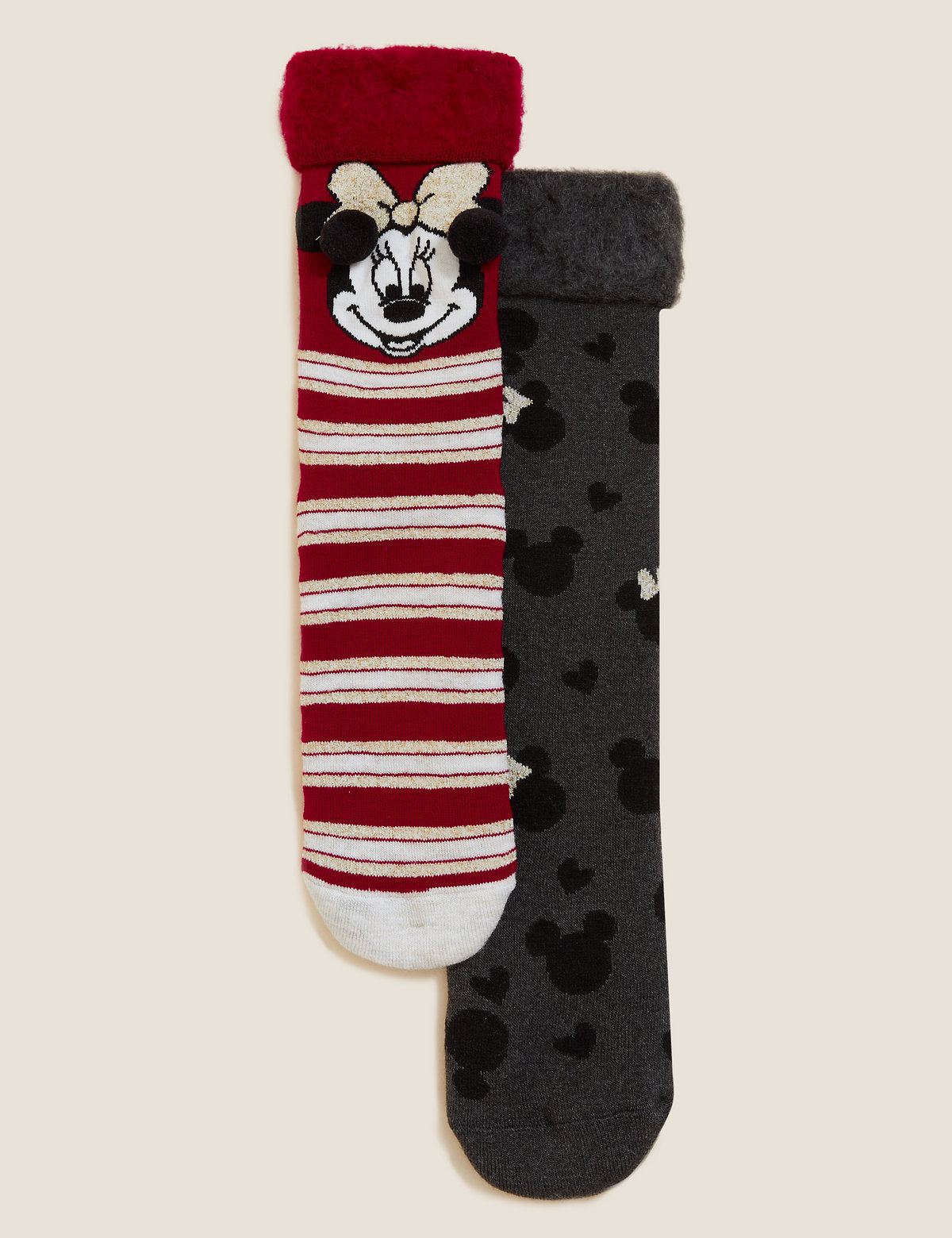 2pk Minnie Mouse™ Cosy Ankle High Socks