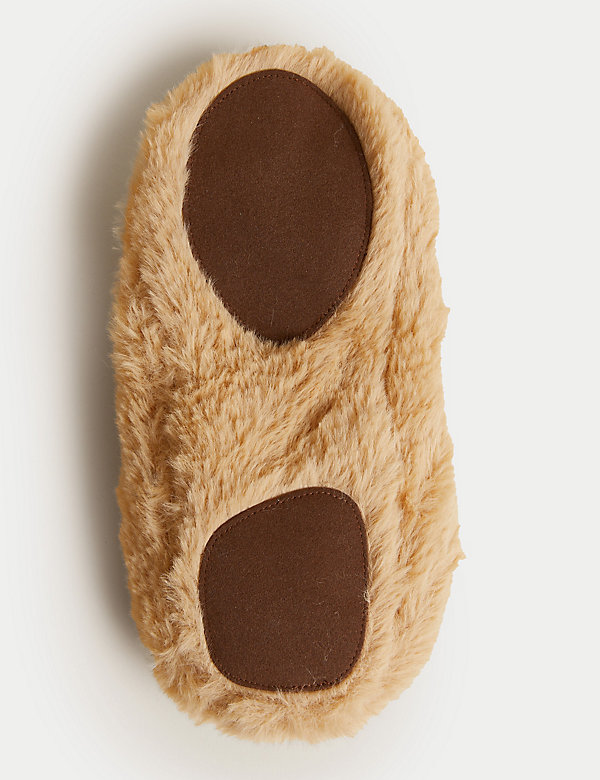Κάλτσες-παντόφλες Spencer Bear με συνθετική γούνα - GR