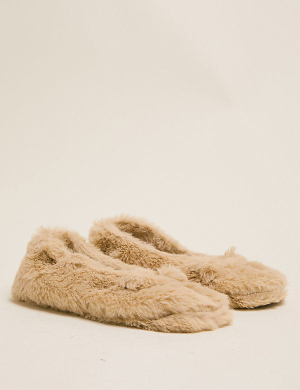 Faux Fur Ballet Slipper Sock - CY