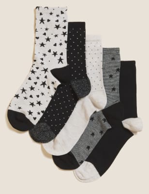 

Womens M&S Collection 5pk Sumptuously Soft™ Ankle High Socks - Grey Mix, Grey Mix