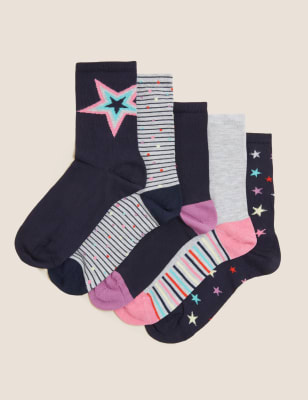 

Womens M&S Collection 5pk Sumptuously Soft™ Ankle High Socks - Navy Mix, Navy Mix