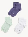 3pk Recycled Ankle High Socks