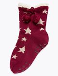 Star Print Bootie Slipper Socks