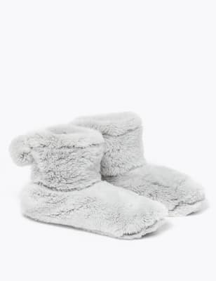 Men's fleece 2025 bootie slippers