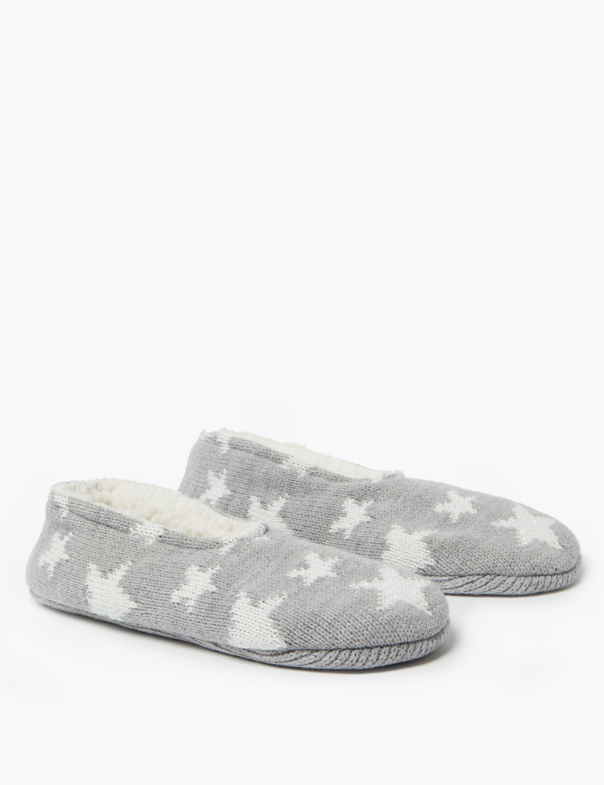 Fleece Lined Star Print Slipper Socks