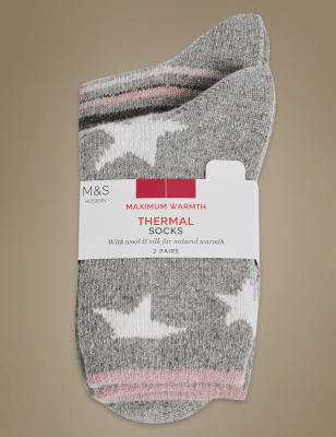 2 Pair Pack Thermal Socks M S Collection M S