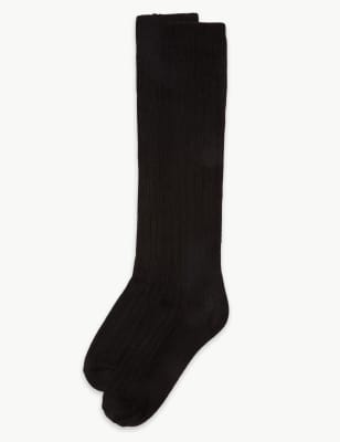 

Womens M&S Collection 2pk Sumptuously Soft™ Thermal Knee High Socks - Black, Black
