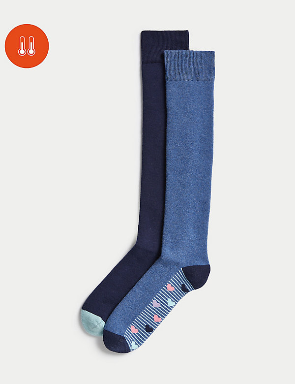 2er-Pack kniehohe Thermo-Socken aus Baumwolle für mittlere Wärme - AT