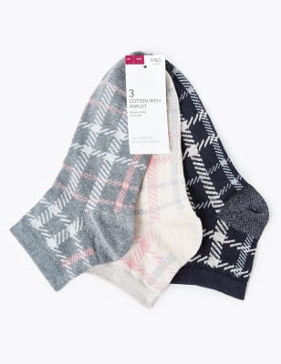 Lot de 3&nbsp;paires de chaussettes hauteur cheville en coton