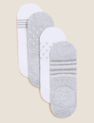  Lot de 4 paires de socquettes en coton sans coutures - Grey Mix