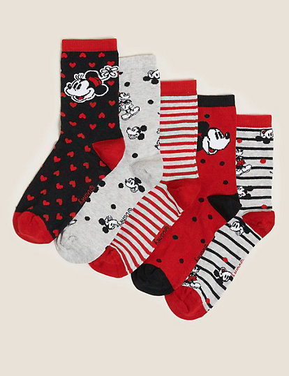 5pk Cotton Mickey Mouse™ Ankle High Socks