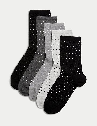 5pk Seamless Toes Ankle High Socks