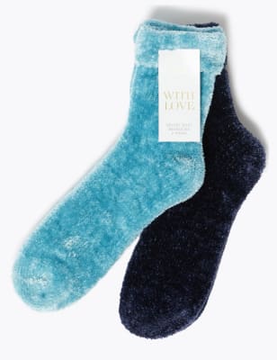2 Pair Pack Velvet Anklet Socks