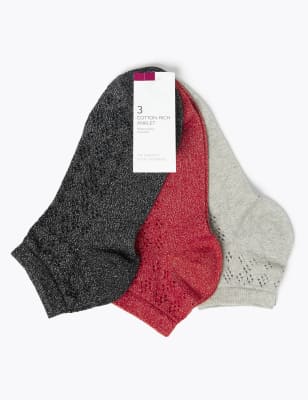 Lot de 3&nbsp;paires de chaussettes en coton hauteur cheville