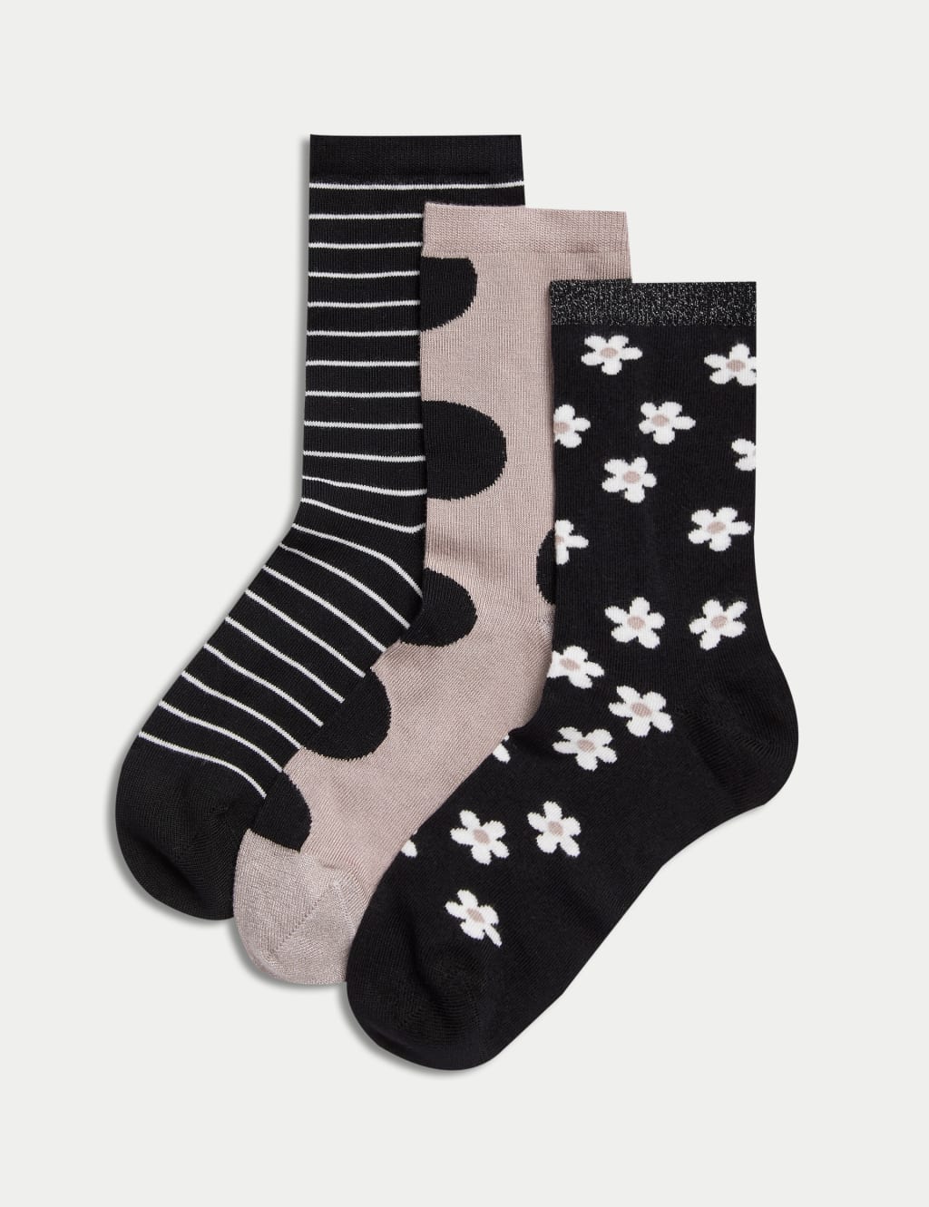 Womens soft black socks top