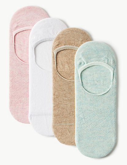 4 Pair Pack Cotton Rich Trainer Liner Socks
