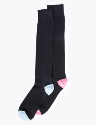 Lot de 2&nbsp;paires de chaussettes en coton hauteur genou