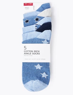 Lot de 5&nbsp;paires de socquettes en coton &agrave; motif &eacute;toile