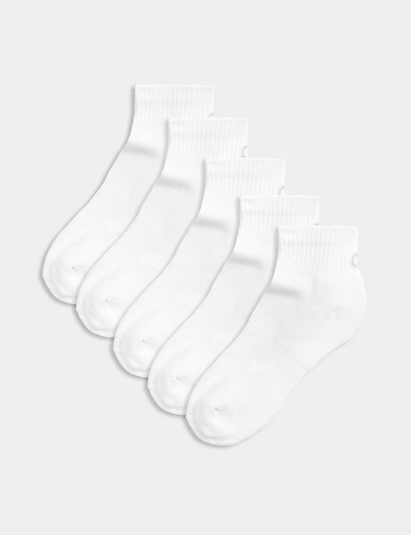 Pack de 5 pares de calcetines tobilleros acolchados de algodón - US