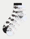2&nbsp;páry průsvitných kotníkových ponožek s&nbsp;motivem sedmikrásek