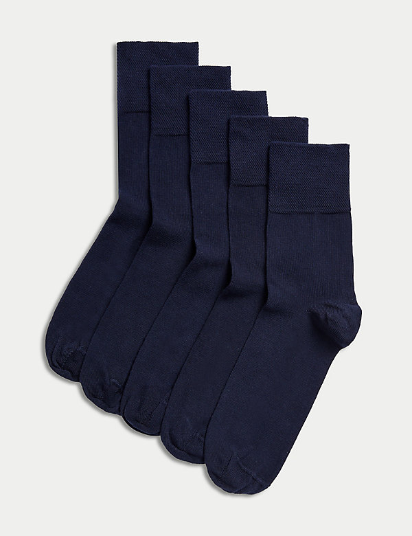 5pk Cotton Rich Soft Top Ankle High Socks - DE