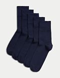 5pk Cotton Rich Soft Top Ankle High Socks