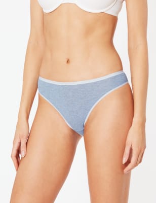 100 cotton high leg knickers