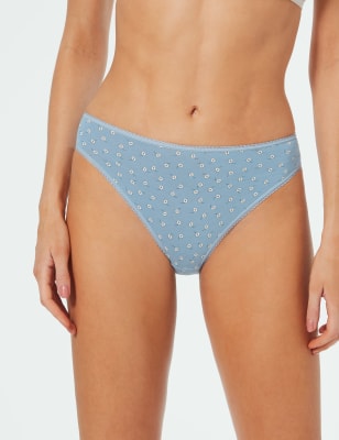 100 cotton high leg knickers
