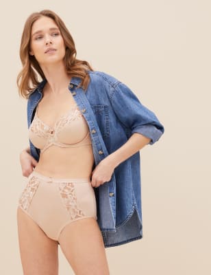  Culotte emboîtante taille haute avec dentelle - Opaline