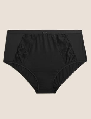  Culotte emboîtante taille haute avec dentelle - Black