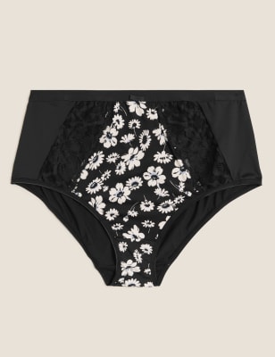 

M&S Collection Braguitas altas de talle alto floralesWomens - Black Mix, Black Mix