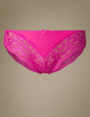 Lace High Leg Brazilian Knickers | M\u0026S 