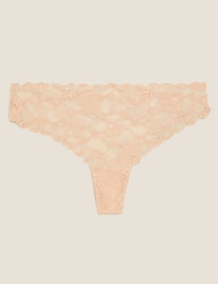 

Womens M&S Collection No VPL Free Cut Lace Thong - Soft Opaline, Soft Opaline