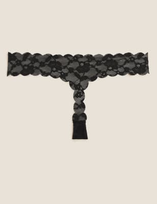 

M&S Collection Tanga de encaje sin marcasWomens - Black, Black