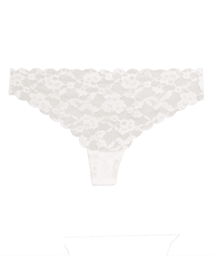 

Womens M&S Collection No VPL Free Cut Lace Thong - White, White