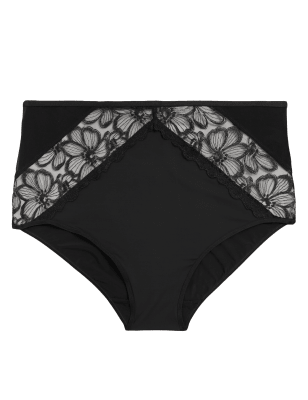 

Womens M&S Collection Embrace Embroidered Full Briefs - Black, Black