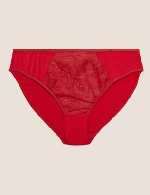  Culotte échancrée à motif brodé - Red