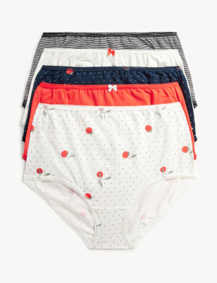 

Pack de 5 braguitas altas de Lycra™ de algodón con diseño de mariposasWomens - Orange Mix, Orange Mix