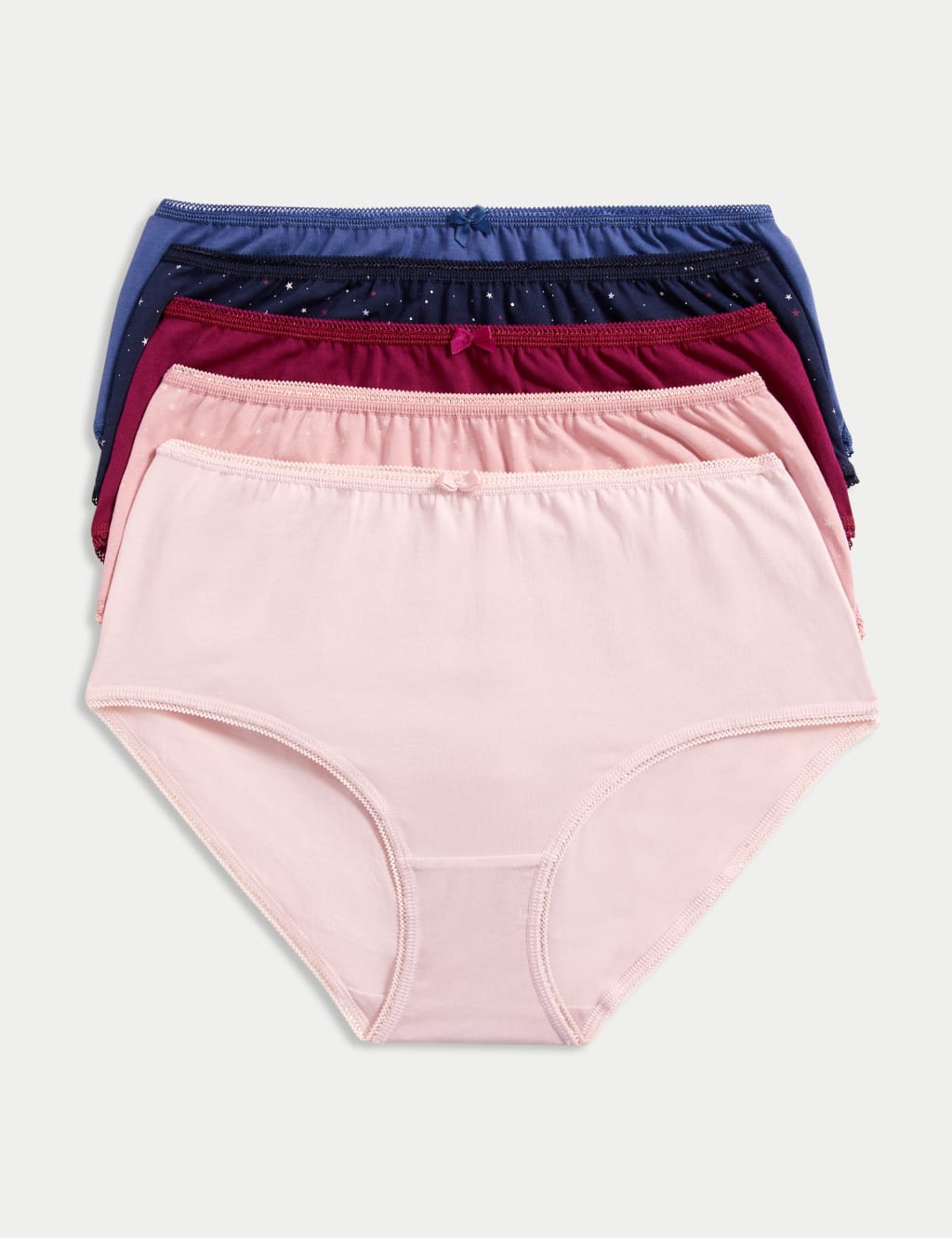 5pk Cotton Rich Lycra® High Rise Knickers image 1