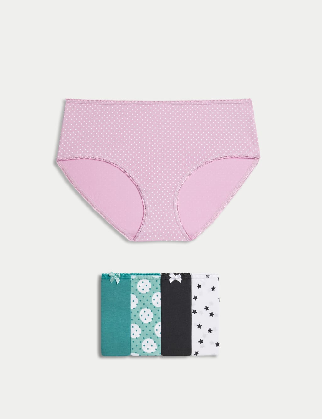 5pk Cotton Rich Lycra® High Rise Knickers image 1