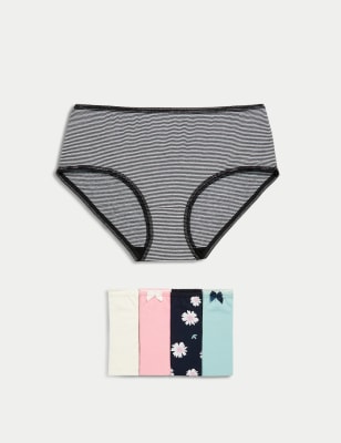 

Womens 5er-Pack hoch geschnittene Slips mit hohem Baumwollanteil und Lycra® - Petal Pink, Petal Pink