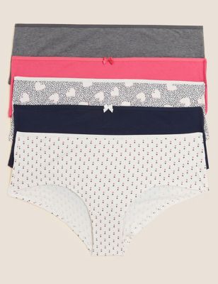 

Womens 5pk Cotton Rich Low Rise Shorts - Bright Pink Mix, Bright Pink Mix