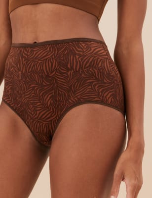 

Womens M&S Collection 5pk No VPL Animal Print Full Briefs - Topaz, Topaz