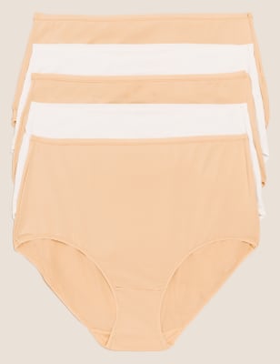 Lot de 5&nbsp;culottes embo&icirc;tantes taille haute en microfibre sans coutures apparentes