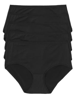 

Womens M&S Collection 5pk No VPL Microfibre High Rise Shorts - Black, Black