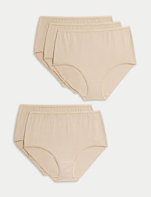 5pk Cotton Lycra® & Lace Knickers, M&S Collection
