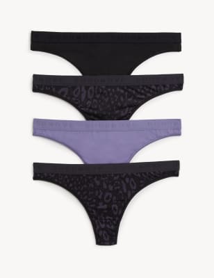 

Womens Goodmove 4pk No VPL Thongs - Purple Mix, Purple Mix